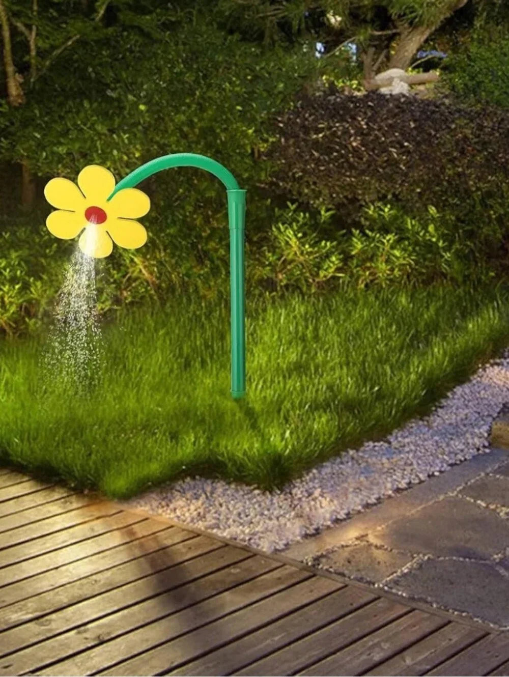 Crazy Daisy sprinkler is a fun, 360-degree rotating sunflower water toy.